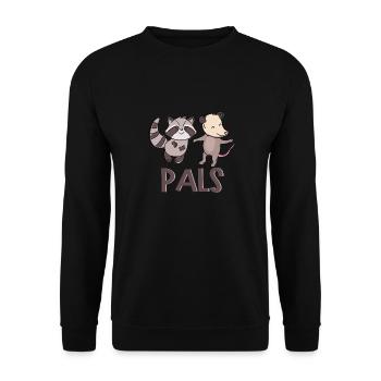 Raccoon Dancing With Opossum Cute Rodent Wild - Unisex Sweatshirt - black - Front - Alina (178cm) & Michal (187cm)