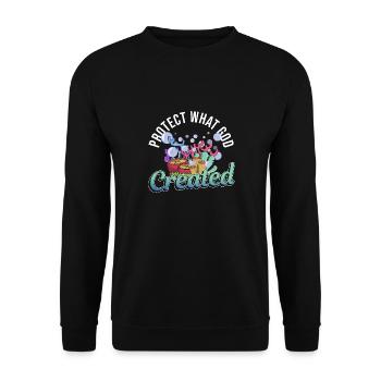 Protect Gods Creation Ocean Snorkling Coral Reefs - Unisex Sweatshirt - black - Front - Alina (178cm) & Michal (187cm)