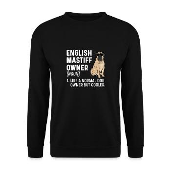 Mastiff Hund Old English Mastiff - Unisex Pullover - Schwarz - Vorne - Alina (178cm) & Michal (187cm)