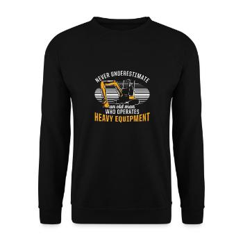 Construction machinery operator Excavator driver Excavator driver Construction workers - Unisex Sweatshirt - black - Front - Alina (178cm) & Michal (187cm)