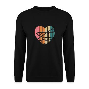 Retro Heart Roller Coaster Theme Park Vacation - Unisex Sweatshirt - black - Front - Alina (178cm) & Michal (187cm)