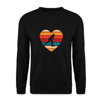 Goalkeeper Vintage Heart Defender Field Hockey Ent - Unisex Pullover - Schwarz - Vorne - Alina (178cm) & Michal (187cm)