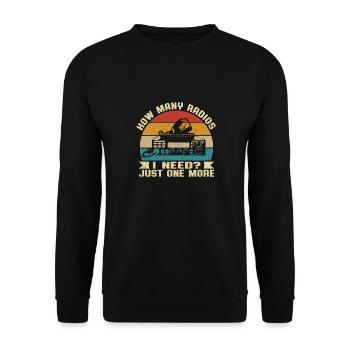 Retro Frequency Antenna How Many Ham Radios I Need - Unisex Sweatshirt - black - Front - Alina (178cm) & Michal (187cm)