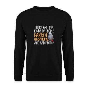 Graupapagei African Grey Parrot Papagei - Unisex Sweatshirt - black - Front - Alina (178cm) & Michal (187cm)