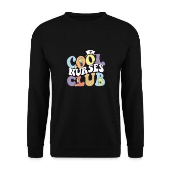 Cool Nurses Club RN Crew Registered Nurse Squad - Unisex Sweatshirt - black - Front - Alina (178cm) & Michal (187cm)