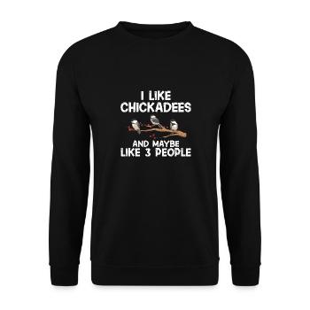 Observation des oiseaux mésanges - Sweat-shirt Unisexe - noir - Devant - Alina (178cm) & Michal (187cm)