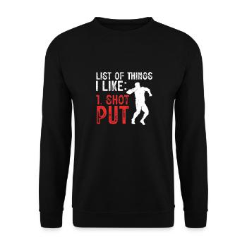 Kugelstoßen Werfen Leichtathletik - Unisex Pullover - Schwarz - Vorne - Alina (178cm) & Michal (187cm)