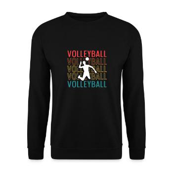 Retro Volleyball Men Spiker Vintage - Unisex Sweatshirt - black - Front - Alina (178cm) & Michal (187cm)