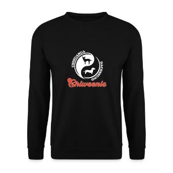 Chiweenie Chien - Sweat-shirt Unisexe - noir - Devant - Alina (178cm) & Michal (187cm)