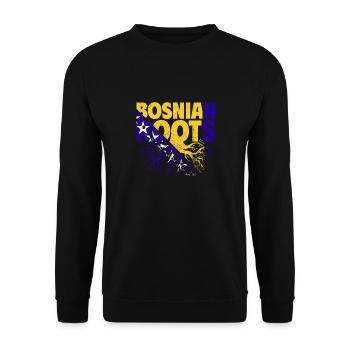 Bosnia and Herzegovina Flag Bosnia - Unisex Sweatshirt - black - Front - Alina (178cm) & Michal (187cm)