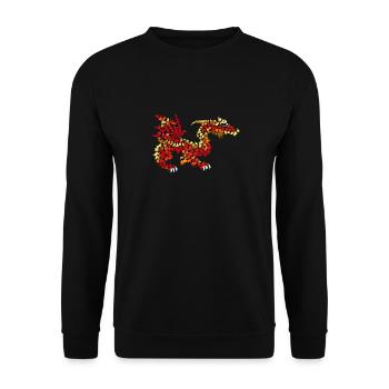 Dragon from autumn leaves - Unisex Sweatshirt - black - Front - Alina (178cm) & Michal (187cm)