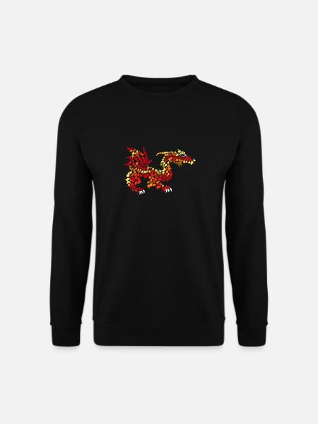 Dragon from autumn leaves - Unisex Sweatshirt - black