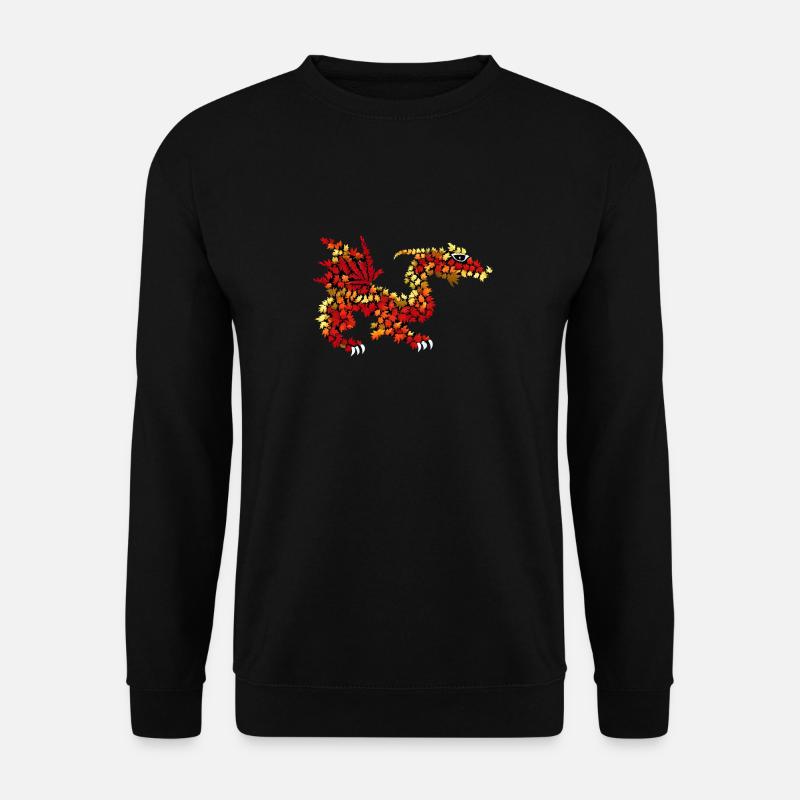 Drache aus Herbstlaub - Unisex Pullover - Schwarz
