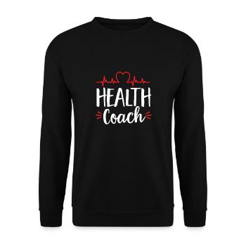 Health Coach Nutritionist Life Coach - Unisex Sweatshirt - black - Front - Alina (178cm) & Michal (187cm)
