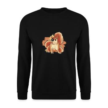 Squirrel Pirate Cute Kids Rodent Forest Animal - Unisex Pullover - Schwarz - Vorne - Alina (178cm) & Michal (187cm)