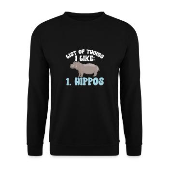 Hippopotame Hippopotame - Sweat-shirt Unisexe - noir - Devant - Alina (178cm) & Michal (187cm)