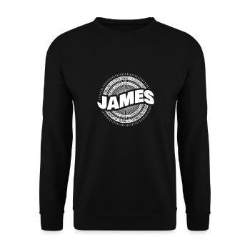 James as a gift idea - Unisex Sweatshirt - black - Front - Alina (178cm) & Michal (187cm)