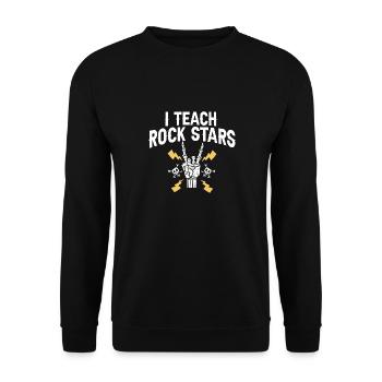 I Teach Rockstars Music Teacher Teaching Music - Unisex Pullover - Schwarz - Vorne - Alina (178cm) & Michal (187cm)