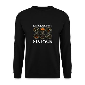 Funny Pilot Six Pack Aviation Flight Simulation - Unisex Pullover - Schwarz - Vorne - Alina (178cm) & Michal (187cm)