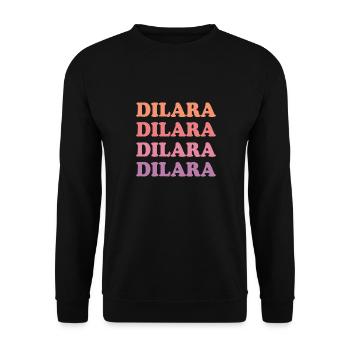Dilara als Name - Unisex Pullover - Schwarz - Vorne - Alina (178cm) & Michal (187cm)