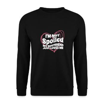 Proud Girlfriend I'm Not Spoiled My BF Just Loves - Unisex Pullover - Schwarz - Vorne - Alina (178cm) & Michal (187cm)