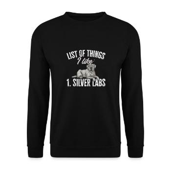 Silver Labrador Retriever Silver Lab - Sweat-shirt Unisexe - noir - Devant - Alina (178cm) & Michal (187cm)