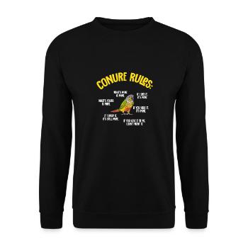 Molina Parakeet Parrot Bird Parakeet - Unisex Sweatshirt - black - Front - Alina (178cm) & Michal (187cm)