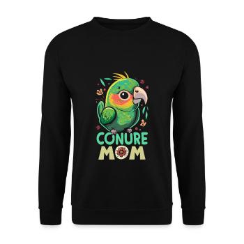 Perruche Perruche Maman - Sweat-shirt Unisexe - noir - Devant - Alina (178cm) & Michal (187cm)
