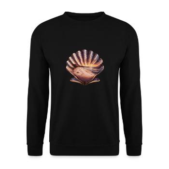 Muschel Strand Szene Serene Ozean Landschaft - Unisex Pullover - Schwarz - Vorne - Alina (178cm) & Michal (187cm)