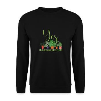 Plants Enthusiast | Hobby Gardener Nature Gifts - Unisex Sweatshirt - black - Front - Alina (178cm) & Michal (187cm)