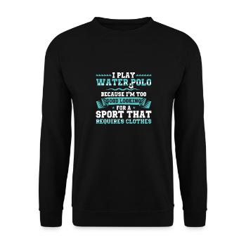 Wasserball Spieler | Sport Team Trainer Geschenke - Unisex Pullover - Schwarz - Vorne - Alina (178cm) & Michal (187cm)