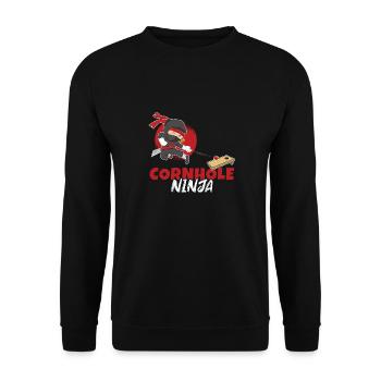 Cornhole Ninja Boy Cornhole - Unisex Pullover - Schwarz - Vorne - Alina (178cm) & Michal (187cm)