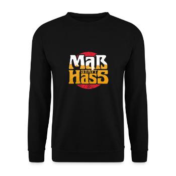 Maß statt Hass - Unisex Pullover - Schwarz - Vorne - Alina (178cm) & Michal (187cm)