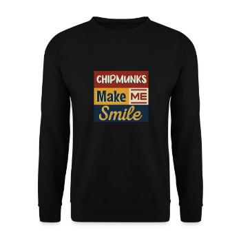 Chipmunks Cute Squirrel Forest Animal Nature - Unisex Sweatshirt - black - Front - Alina (178cm) & Michal (187cm)