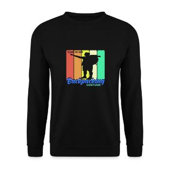 This Is My Backpacking Costume Retro Vintage - Unisex Pullover - Schwarz - Vorne - Alina (178cm) & Michal (187cm)