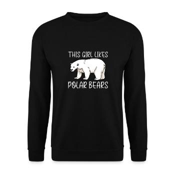 Une fille aime les jolis ours polaires en disant - Sweat-shirt Unisexe - noir - Devant - Alina (178cm) & Michal (187cm)