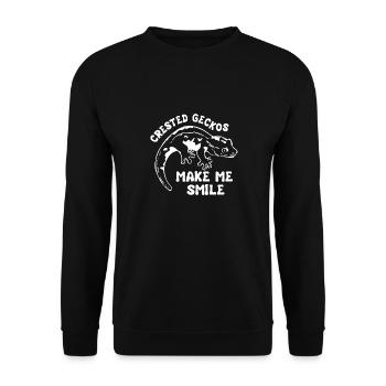 Geckos und Musiknoten Musiker Funny Lizards - Unisex Pullover - Schwarz - Vorne - Alina (178cm) & Michal (187cm)