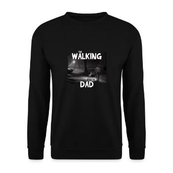 The Walking Dad - Geht mit Kinderwagen im Park - Unisex Pullover - Schwarz - Vorne - Alina (178cm) & Michal (187cm)