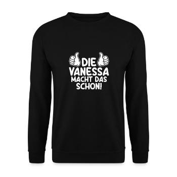 Vanessa - Unisex Pullover - Schwarz - Vorne - Alina (178cm) & Michal (187cm)