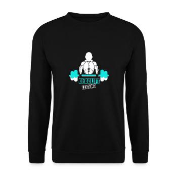 Powerlifting-Workout Fitnessstudio Kreuzheben - Unisex Pullover - Schwarz - Vorne - Alina (178cm) & Michal (187cm)