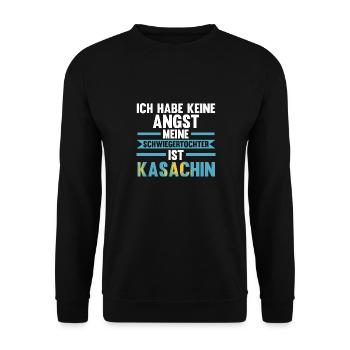 Ich habe keine Angst meine Schwiegertochter ist Ka - Unisex Pullover - Schwarz - Vorne - Alina (178cm) & Michal (187cm)