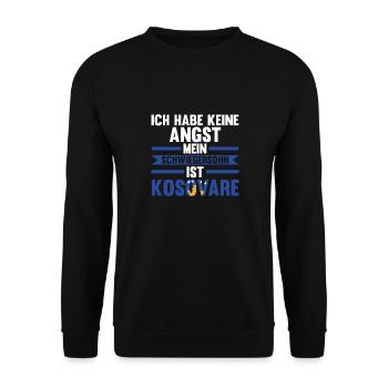 Ich habe keine Angst mein Schwiegersohn ist Kosova - Unisex Pullover - Schwarz - Vorne - Alina (178cm) & Michal (187cm)