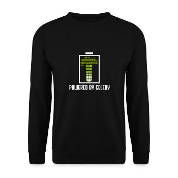 Powered by Celery Healthy Vegetables Food - Unisex Sweatshirt - black - Front - Alina (178cm) & Michal (187cm)