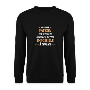 Super patron - Sweat-shirt Unisexe - noir - Devant - Alina (178cm) & Michal (187cm)
