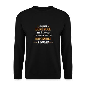 Super bénévole - Sweat-shirt Unisexe - noir - Devant - Alina (178cm) & Michal (187cm)