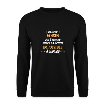 Super voisin - Sweat-shirt Unisexe - noir - Devant - Alina (178cm) & Michal (187cm)
