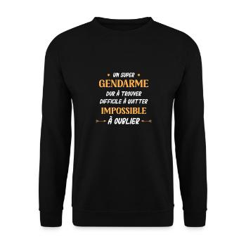 Super gendarme - Sweat-shirt Unisexe - noir - Devant - Alina (178cm) & Michal (187cm)
