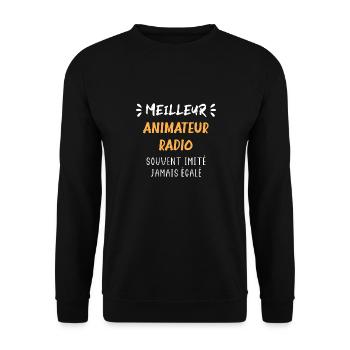Meilleur animateur radio - Sweat-shirt Unisexe - noir - Devant - Alina (178cm) & Michal (187cm)
