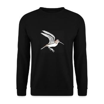 Bekassine Himmelsziege Tier - Unisex Pullover - Schwarz - Vorne - Alina (178cm) & Michal (187cm)