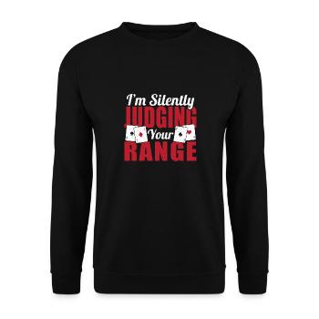 Aces Spades Poker I'm Silently Judging Your Range - Unisex Sweatshirt - black - Front - Alina (178cm) & Michal (187cm)